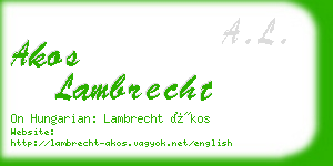 akos lambrecht business card